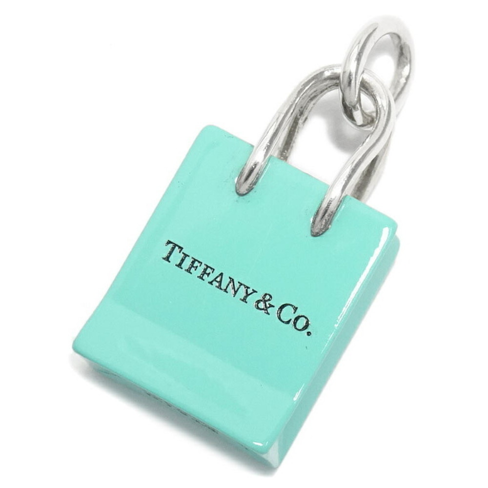 Tiffany Silver Shopping Bag Charm Pendant Top